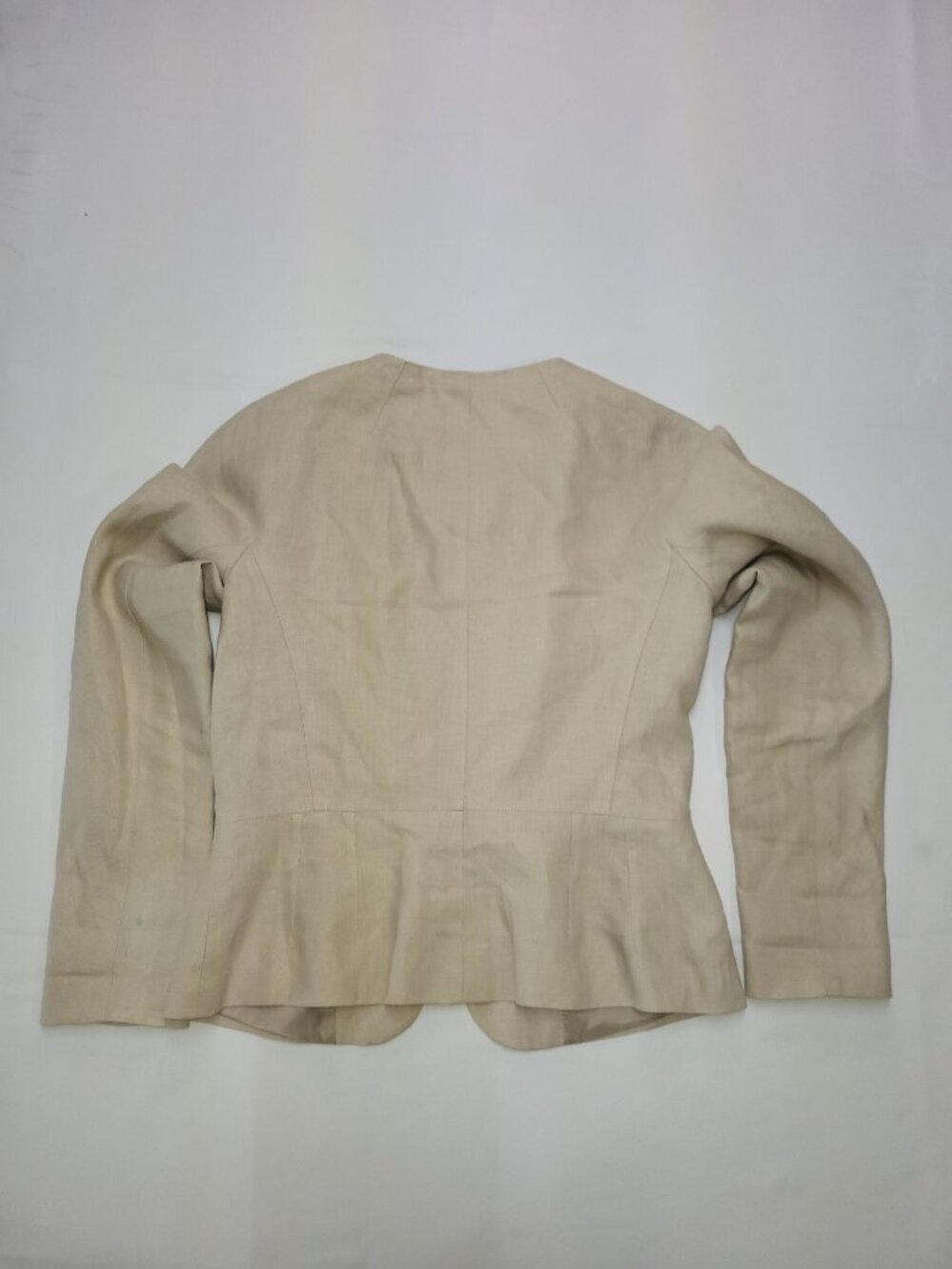 Saudra Angelucci Beige Open Front Blazer Jacket size 36 - Picture 9 of 9